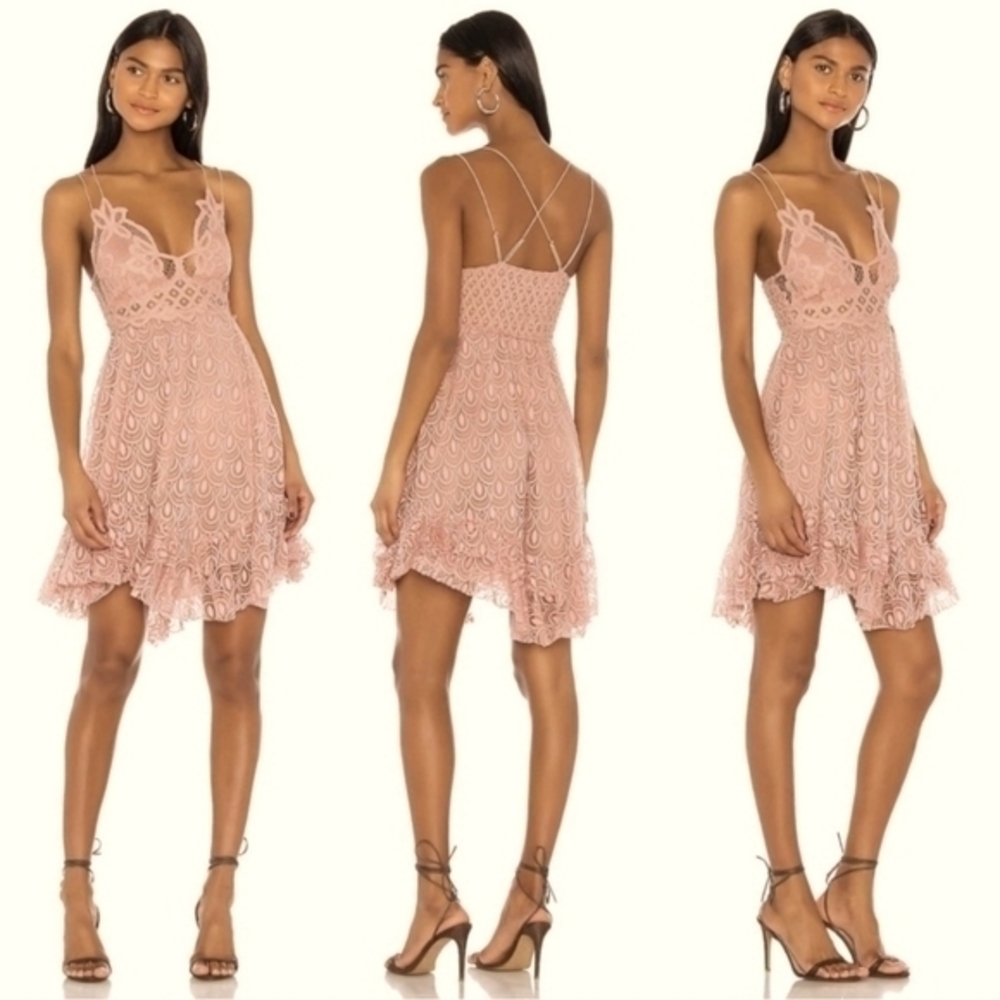 FREE PEOPLE ADELLA BURNOUT‎ SLIP DRESS DUSTY ROSE S
